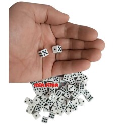 Miajima Japon Ithal Büyük Kemik Tavla Zarı Yanları Köşeli 10 MM 24 Adet - Miajima