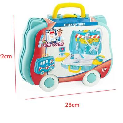 Miajima Oyuncak Doktor Seti Çantalı Tekerlekli Bavul Model 16 Parça - 3