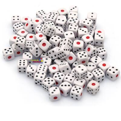 Miajima Özel Japon İthal Tavla Zarı 100 Adet Yanları Köşesiz 10mm - 2