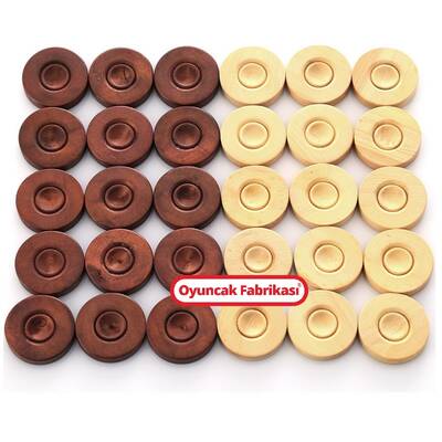 Miajima Şimşir Lüks Ahşap Tavla Pulu Büyük Boy No-5 - 1