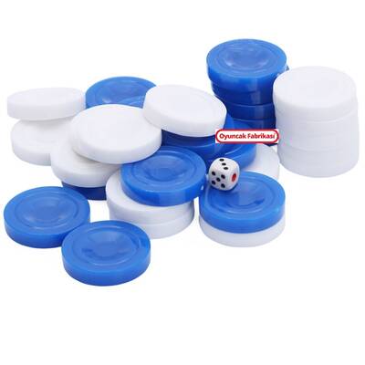 Miajima Tavla Pulu Mavi Beyaz Büyük Boy - 1