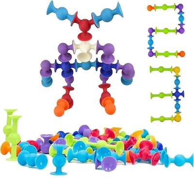 Miajima Vakum Molekül 25 Parça Yapı Taşları Fidget Duyusal Eğitici Oyuncak Squigz - 2