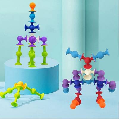 Miajima Vakum Molekül 25 Parça Yapı Taşları Fidget Duyusal Eğitici Oyuncak Squigz - 5