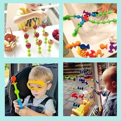 Miajima Vakum Molekül 25 Parça Yapı Taşları Fidget Duyusal Eğitici Oyuncak Squigz - 6