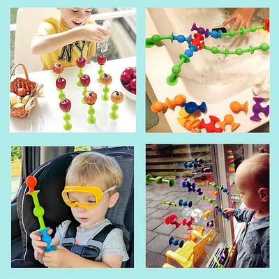 Miajima Vakum Molekül 25 Parça Yapı Taşları Fidget Duyusal Eğitici Oyuncak Squigz - 6