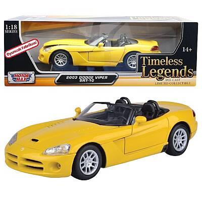Motormax 1:18 2003 Dodge Viper SRT-10 Die Cast Metal Model Araba Açılır Kapılar Koleksiyon - 1