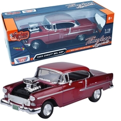 Motormax 1955 Chevy Bel Air Coupe 1:18 Diecast Model Araba - 1