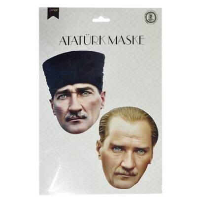 Mustafa Kemal Atatürk Lastikli Karton Gözlük Maskesi 2 Adet 25x18 Cm - 2