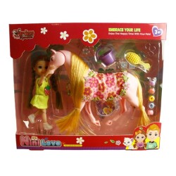 Nini Love Taraklı Büyük Atlı Bebek Set - 1