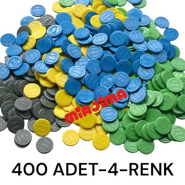 Oyun Piyonu Plastik Sayı Sayma Pulu Oyun Taşı Oyun Pulu 400 Adet Karışık