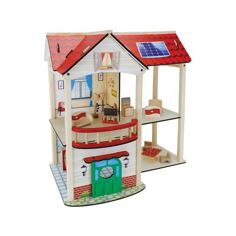 Oyuncak Ahşap Ev Çocuk Oyun Evi 11 Parça Aksesuarlı