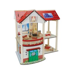 Oyuncak Ahşap Ev Çocuk Oyun Evi 11 Parça Aksesuarlı - Okutan Hobi