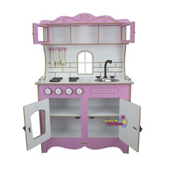 Okutan Hobi - Oyuncak Ahşap Mutfak Çocuk Mutfağı Pembe Pencereli 105 cm-OFB