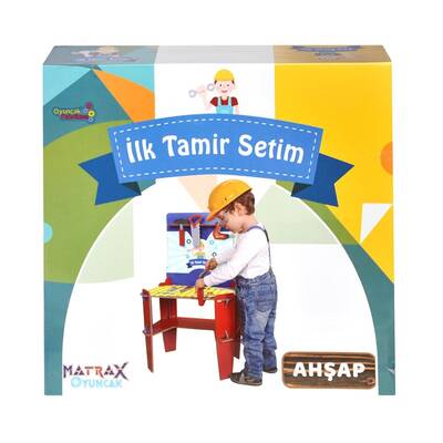 Oyuncak Ahşap Tezgahlı Tamir Seti İlk Tamir Setim Aksesuarlı - 2