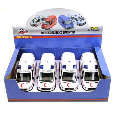 Oyuncak Ambulans Minibüs Mercedes Sesli Işıklı - 6