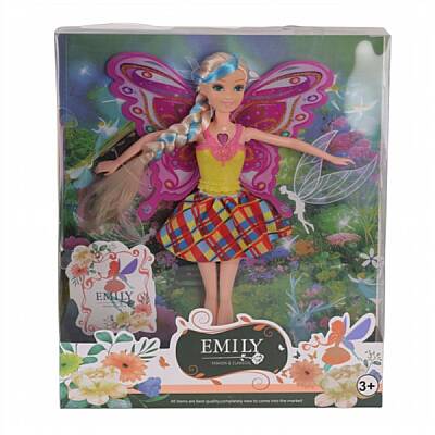 Oyuncak Bebek Emily Müzikli Kanatlı Manken Bebek Şık Kıyafetli Moda Bebek - 2