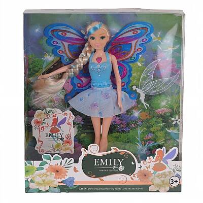 Oyuncak Bebek Emily Müzikli Kanatlı Manken Bebek Şık Kıyafetli Moda Bebek - 3