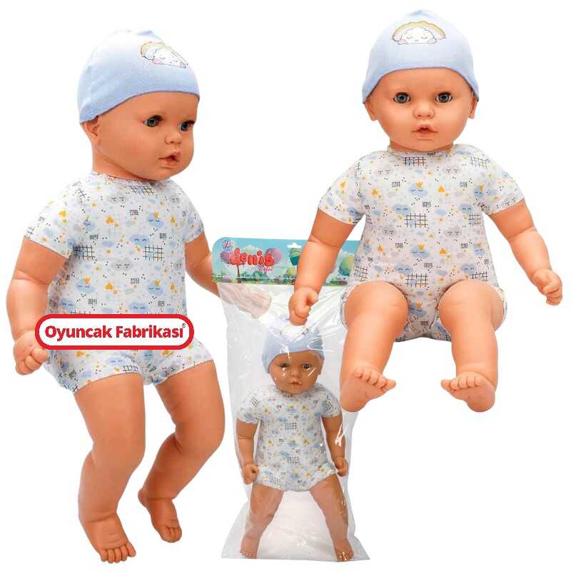 Oyuncak Et Bebek Denis Dolgu Saçsız 60 Cm Mavi