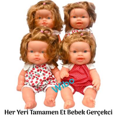 Oyuncak Et Bebek Saçlı Güzel Elbiseli Vucudu Tamamen Et Bebek 35 Cm - 3