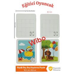 Promosyon Kaydırma Puzzle 10,5x8,5 cm | Boş Beyaz Baskıya Uygun Büyük Boy - WİBO