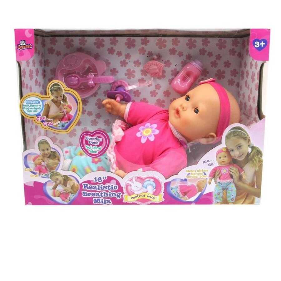 oyuncak interaktif mila bebek yuzu hareketli nefes efektli 16 foksiyonlu kargo ucretsiz foksiyonlu bebekler vardem oyuncak