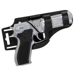 Oyuncak Mantar Kapsül Atan Komple Metal Tabanca Silah 20 Cm Focus-023 Gümüş Renk - Sayer