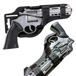 Oyuncak Mantar Kapsül Atan Komple Metal Tabanca Silah 25 Cm Focus Bang No:017 Gümüş Renk - Sayer