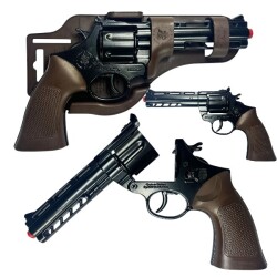 Oyuncak Mantar Kapsül Atan Komple Metal Tabanca Silah 26 Cm - Sayer