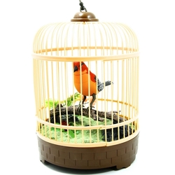 Oyuncak Pilli Kuş Sesli Kuş Cenneti Kafesli Öten Kuş - 3
