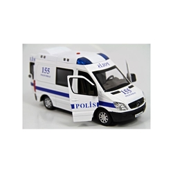 Oyuncak Polis Arabası Metal Çek Bırak Mercedes - 2