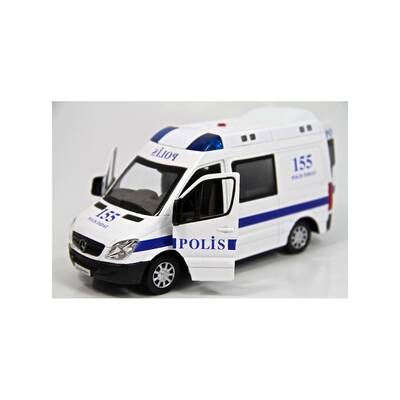 Oyuncak Polis Arabası Metal Çek Bırak Mercedes - 4
