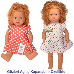Oyuncak Saçlı Et bebek Eda Türkçe Sesli Büyük Boy 60 cm - Gamze Toys