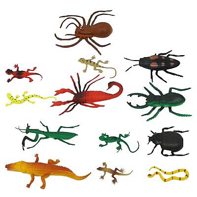 Oyuncak Sürüngenler ve Böcekler Poşetli Figür Seti - 2