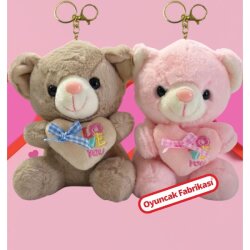 Peluş Ayıcık Anahtarlık Kalpli 12 Cm - Selay