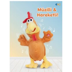 Pelüş Hareketli Çılgın Oyuncak Tavuk Sesli Müzikli 40 Cm - Halley Oyuncak
