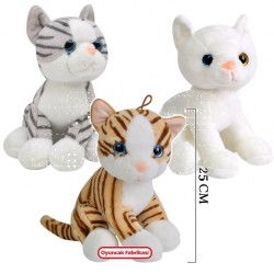 Peluş Oyuncak Kedi Sesli 25 Cm - Selay