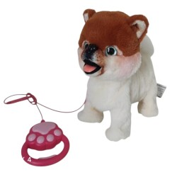 Peluş Tasmalı Oyuncak Yürüyen-Havlayan Pomeranian Köpek - Vardem Oyuncak