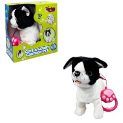 Peluş Tasmalı Yürüyen-Havlayan Fransız Bulldog Oyuncak Köpek - Vardem Oyuncak