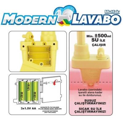 Pilli Modern Mutfak Lavabo Çeşmeli 25 Parça Mavi- Pembe - 7