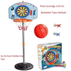 Pilsan Eğlenceli Ayaklı Basketbol Seti ve Dart Seti 115 Cm - Pilsan Oyuncak