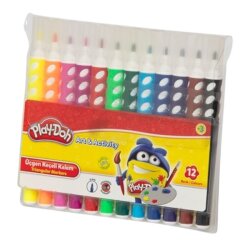 Play-Doh 12 Renk Üçgen Keçeli Kalem Pvc - Play-Doh