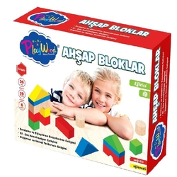 Play Wood Eğitici Ahşap Oyuncak Ahşap Bloklar 29 Parça - PlayWood-Onyıl