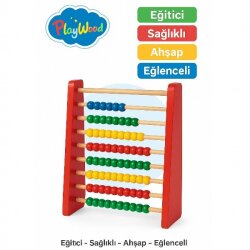 Play Wood Eğitici Ahşap Renkli Abaküs - PlayWood-Onyıl