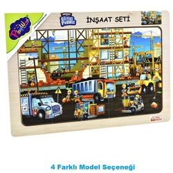 PlayWood Ahşap Eğitici Puzzle 20 Parça İnşaat Seti - PlayWood-Onyıl