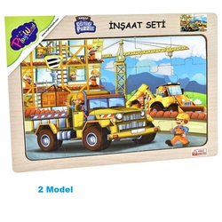 PlayWood Ahşap Eğitici Puzzle 20 Parça İnşaat Seti - 3
