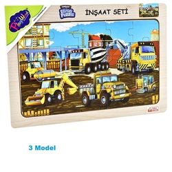 PlayWood Ahşap Eğitici Puzzle 20 Parça İnşaat Seti - 4