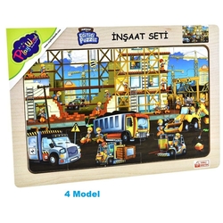 PlayWood Ahşap Eğitici Puzzle 20 Parça İnşaat Seti - 5