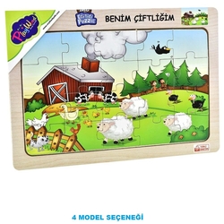 PlayWood Ahşap Eğitici Puzzle Çiftlik Hayvanları 20 Parça - PlayWood-Onyıl