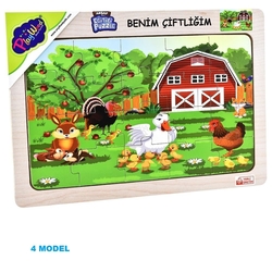 PlayWood Ahşap Eğitici Puzzle Çiftlik Hayvanları 20 Parça - 5
