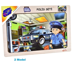 PlayWood Ahşap Eğitici Puzzle Polis Seti 20 Parça - 3